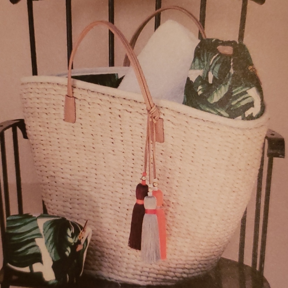 India Hicks Palm Frond basket -New